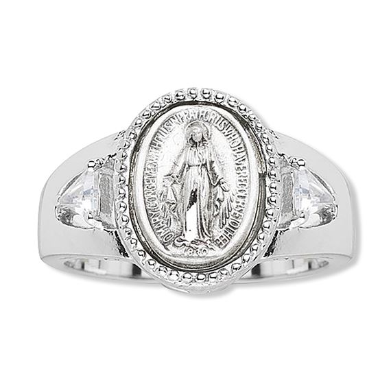 MIRACULOUS MEDAL RING WITH CUBICS